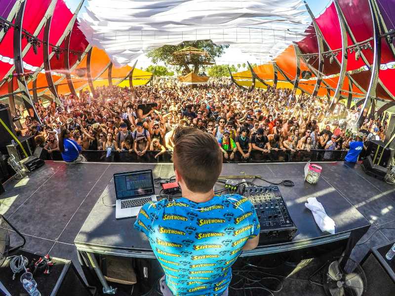 Man DJing at Coachella